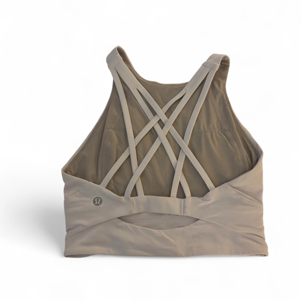 White Lululemon High Neck Bra